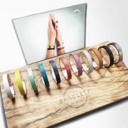 Bracelet cuir BANDLETS, design épuré, fermoir acier inoxydable plaqué or