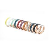 Bracelet cuir BANDLETS, design épuré, fermoir acier inoxydable plaqué or