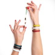 Bracelet cuir BANDLETS, design épuré, fermoir acier inoxydable plaqué or