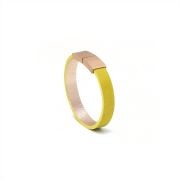 Bracelet cuir BANDLETS, design épuré, fermoir acier inoxydable plaqué or