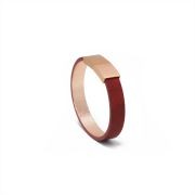 Bracelet cuir BANDLETS, design épuré, fermoir acier inoxydable plaqué or
