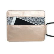 Leather mobile phone pouch with cord