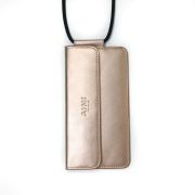 Leather mobile phone pouch with cord