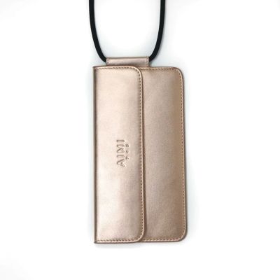 Pochette en cuir pour téléphone portable avec cordon