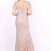 Long sleeveless sequin sheath dress