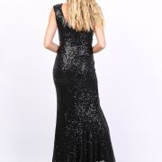 Long sleeveless sequin sheath dress