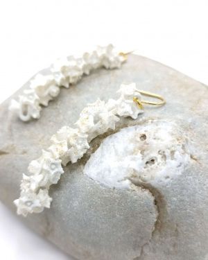 Boucle d’oreille guirlande de fleurs impression 3d crochet argent doré