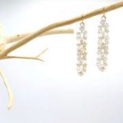 Boucle d'oreille guirlande de fleurs impression 3d crochet argent doré