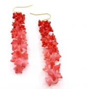 Boucle d'oreille guirlande de fleurs impression 3d crochet argent doré