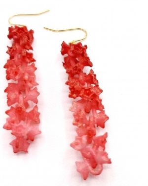 Boucle d’oreille guirlande de fleurs impression 3d crochet argent doré