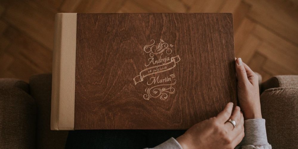 Fotobuch, mit personalisiertem Einband