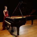 Pianist in red dress
