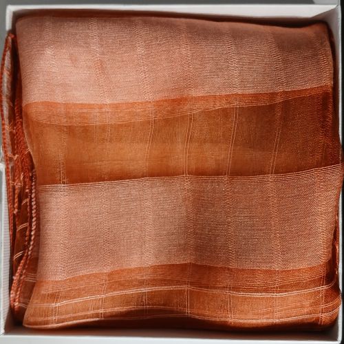 Korallenroter gewebter Organza-Seidenschal