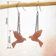 boucle d'oreille pendentif oiseau 3d