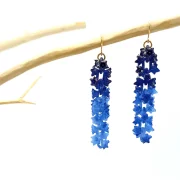 Boucle d&rsquo;oreille guirlande de fleurs impression 3d crochet argent doré