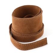 Ceinture obi souple en cuir velours brun &agrave; nouer