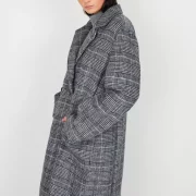 manteau long oversize prince de galles