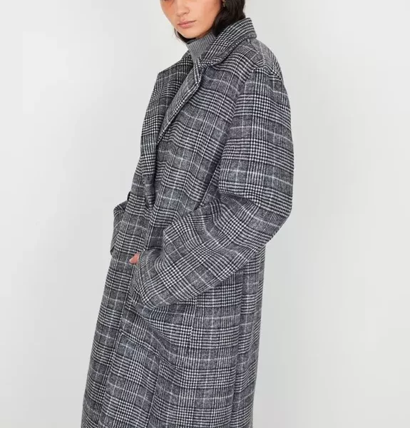 Prince of Wales Oversized Long Coat