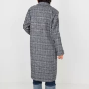 Manteau long oversize à carreaux motif prince de Galles