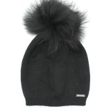 bonnet-laine-viscose-noir-pompon-fourrure