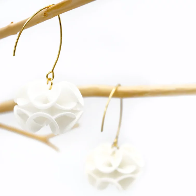 Boucles d’oreilles rose des sables originales 3d