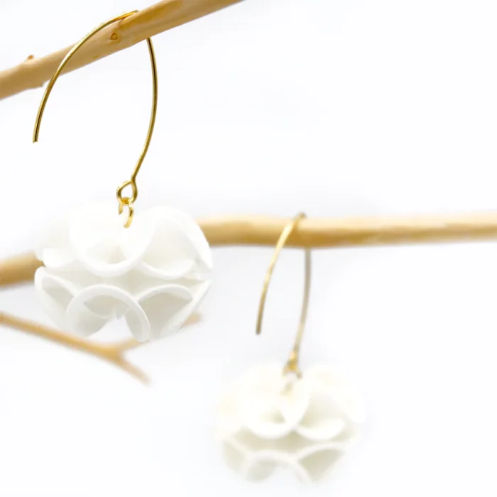 Boucles d’oreilles rose des sables originales 3d