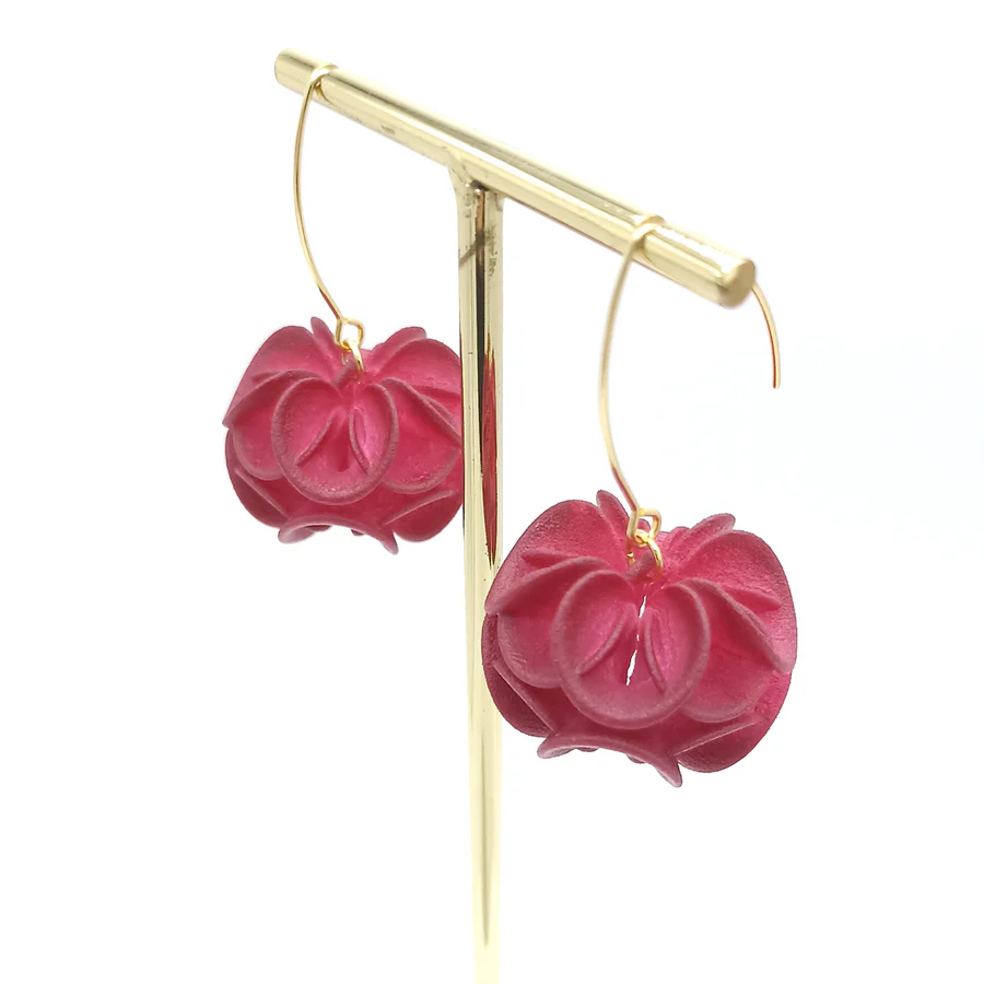 Originale 3D-Sand-Pink-Ohrringe – Bild 8