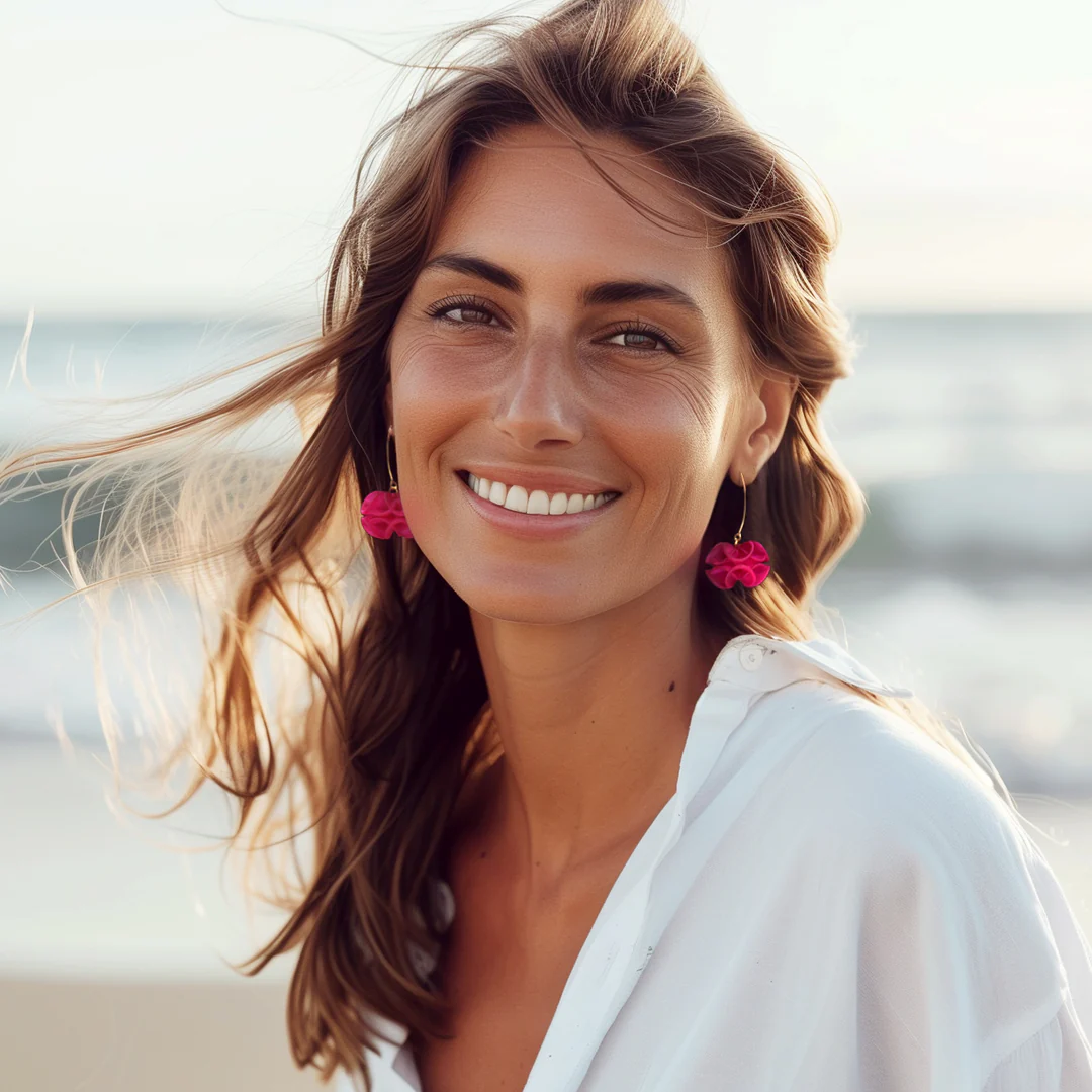 Originale 3D-Sand-Pink-Ohrringe – Bild 9