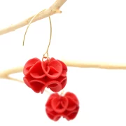 boucle d'oreille de créateur design 3d print rose des sable rouge