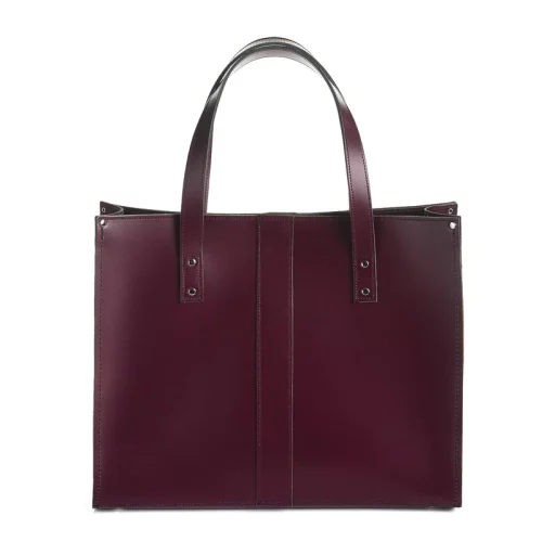 Englische handgefertigte Marsala-rote Leder-Tragetasche