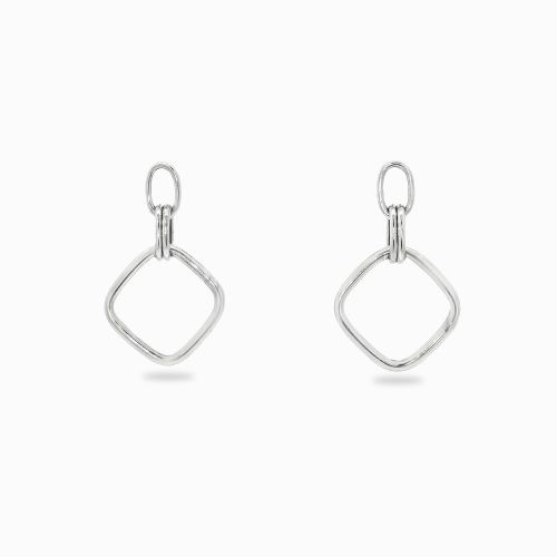 Boucles d’oreilles design carrés en argent